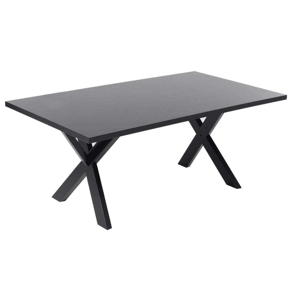 Beliani Čierny jedálenský stôl 180 cm LISALA